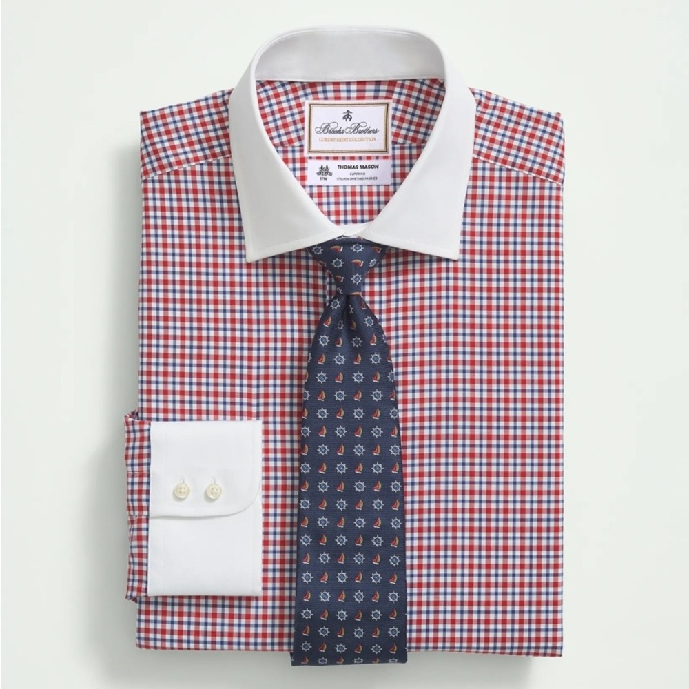 NWT Brooks Brothers X Thomas Mason® Dress Shirt 15.5/33 regular